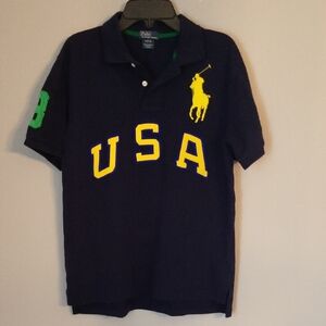 Polo by Ralph Lauren Navy Blue USA Polo Shirt